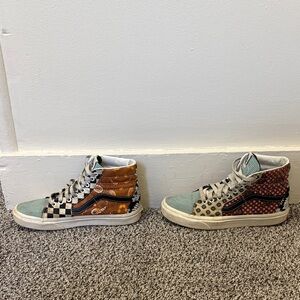 Vans Kids Patchwork High-Top Sneakers - Black, Brown, Blue